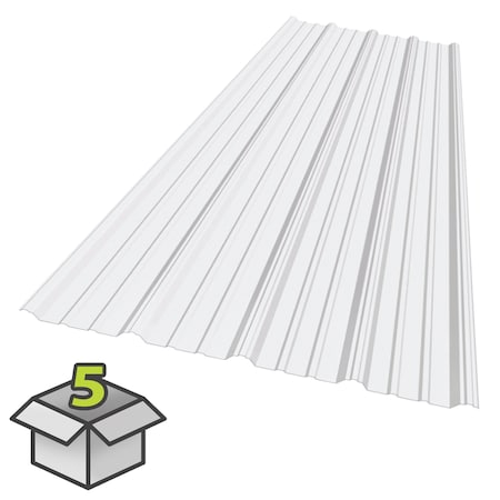 Sunsky 9 - 38 in. x 6 ft. Polycarbonate Roof Panel in White Opal, 5PK 401029